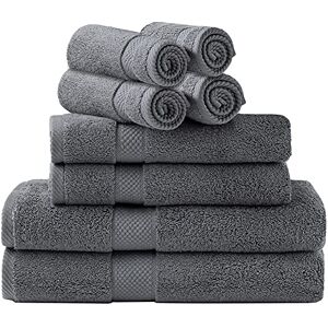Simpli-Magic Towel Set, 2 Bath Towels, 2 Hand Towels, and 4 Washcloths (8 Piece Set), Ring Spun Cotton Highly Absorbent Towels for Bathroom, Shower (Gray) Simpli-Magic Towel Set, 2 Bath Towels, 2 Hand Towels, and 4 Washcloths (8 Piece Set), Ring Spun Cotton Highly Absorbent Towels for Bathroom, Shower (Gray)