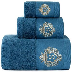 Sunshinejing WDTBFY 900 GSM Cotton Bath Towel Luxury Hotel & Spa Bathroom Hand Towels Embroidery Washcloth Decoration Bath Sheets (Peacock-Blue) Sunshinejing WDTBFY 900 GSM Cotton Bath Towel Luxury Hotel & Spa Bathroom Hand Towels Embroidery Washcloth Decoration Bath Sheets (Peacock-Blue)