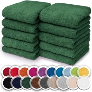 NatureMark Set of 10 Washcloths Made of 100% Cotton Soft and Absorbent Face and Hand Towels Practical for Bathroom and Kitchen 30×30 cm, Dark Green NatureMark Set of 10 Washcloths Made of 100% Cotton Soft and Absorbent Face and Hand Towels Practical for Bathroom and Kitchen 30×30 cm, Dark Green