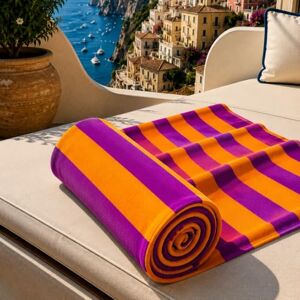 PETTI Artigiani Italiani Microfibre Beach Towel, Beach or Pool Towel, Beach Towel, Large 90 x 180 cm, Plum Orange Stripes PETTI Artigiani Italiani Microfibre Beach Towel, Beach or Pool Towel, Beach Towel, Large 90 x 180 cm, Plum Orange Stripes