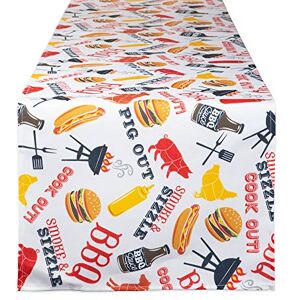 DII CAMZ11167 100% Polyester Table Runner, Spilll Proof and Waterproof for Outdoor or Indoor Use, Machine Washable, 14x72, Barbeque DII CAMZ11167 100% Polyester Table Runner, Spilll Proof and Waterproof for Outdoor or Indoor Use, Machine Washable, 14x72, Barbeque