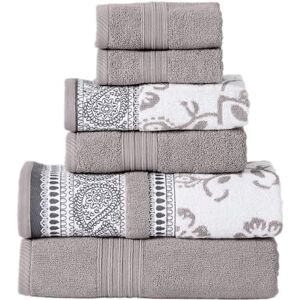 Modern Threads 6 Piece Set, 2 Bath Towels, 2 Hand Towels, 2 Washcloths Yarn Dyed Jacquard/Solid Towel Set Ophelia Fawn Modern Threads 6 Piece Set, 2 Bath Towels, 2 Hand Towels, 2 Washcloths Yarn Dyed Jacquard/Solid Towel Set Ophelia Fawn