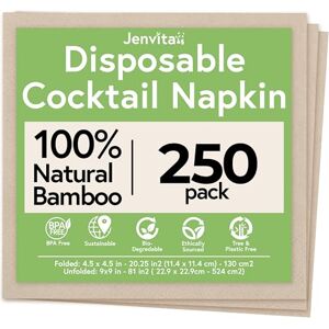 ibambo 250 Pack Bamboo Cocktail Napkins 2-Ply Ecofriendly Beverage Napkins Bar Napkins for Home, Parties 4.5x4.5 Inch Folded Drink Napkins Disposable Napkins for Serving Drinks, Small Food ibambo 250 Pack Bamboo Cocktail Napkins 2-Ply Ecofriendly Beverage Napkins Bar Napkins for Home, Parties 4.5x4.5 Inch Folded Drink Napkins Disposable Napkins for Serving Drinks, Small Food