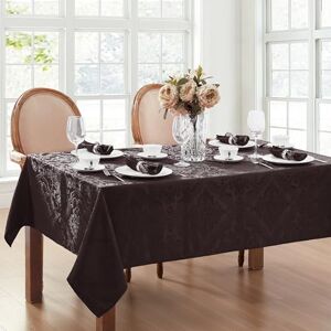 Elrene Damask Tablecloth - Polyester, Black, 60" x 84" - Tablecloth Elrene Damask Tablecloth - Polyester, Black, 60" x 84" - Tablecloth