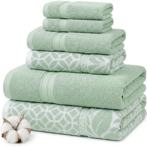 Modern Threads Amrapur Overseas Trefoil Filigree 6-Piece Reversible Yarn Dyed Jacquard Towel Set - Bath Towels, Hand Towels, & Washcloths - Super Absorbent & Quick Dry - 100% Combed Cotton Modern Threads Amrapur Overseas Trefoil Filigree 6-Piece Reversible Yarn Dyed Jacquard Towel Set - Bath Towels, Hand Towels, & Washcloths - Super Absorbent & Quick Dry - 100% Combed Cotton
