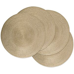 DII Woven Placemats Collection Metallic Round Placemat Set, 15", Champagne, 4 Piece DII Woven Placemats Collection Metallic Round Placemat Set, 15", Champagne, 4 Piece