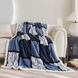 Gracelife Blanket for Women, Sherpa Throw Blanket for Couch, Flannel Cozy Soft Checkered Blanket for Bed Fleece, Black-White, 80x90 Inches Gracelife Blanket for Women, Sherpa Throw Blanket for Couch, Flannel Cozy Soft Checkered Blanket for Bed Fleece, Black-White, 80x90 Inches