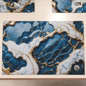 PETTI Artigiani Italiani MARBLELIZED Washable American Placemats, Blue Marble Effect Fabric Placemats, Set of 6 (30 x 45 cm) Elegant, Ideal for Breakfast, Lunch and Dinner, Gift Idea, 100% Made in Italy PETTI Artigiani Italiani MARBLELIZED Washable American Placemats, Blue Marble Effect Fabric Placemats, Set of 6 (30 x 45 cm) Elegant, Ideal for Breakfast, Lunch and Dinner, Gift Idea, 100% Made in Italy