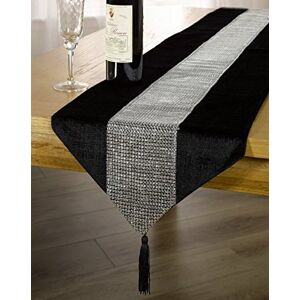 Skippys Emma Barclay Eclat Tasseled Runner 13 x 72 inches Black, 100% Polyester, 13x72 (33x183cm) Skippys Emma Barclay Eclat Tasseled Runner 13 x 72 inches Black, 100% Polyester, 13x72 (33x183cm)
