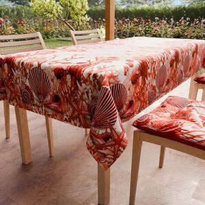 PETTI Artigiani Italiani Stain Resistant Rectangular Tablecloth Kitchen Table Cover Coral Red Design (140 x 300 cm) 100% Made in Italy PETTI Artigiani Italiani Stain Resistant Rectangular Tablecloth Kitchen Table Cover Coral Red Design (140 x 300 cm) 100% Made in Italy