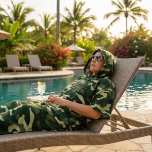 GC GAVENO CAVAILIA Poncho Towel Adult Changing Robe Women Men for Beach, Bath, Swimming Poncho with Hooded Lightweight, Super Absorbent Quick Drying Towel Changing Robe 108x85cm, Khaki Green GC GAVENO CAVAILIA Poncho Towel Adult Changing Robe Women Men for Beach, Bath, Swimming Poncho with Hooded Lightweight, Super Absorbent Quick Drying Towel Changing Robe 108x85cm, Khaki Green
