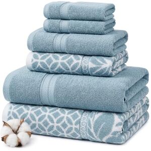Amrapur Modern Threads Trefoil Jacquard Bath Towel Set - Towel Set Amrapur Modern Threads Trefoil Jacquard Bath Towel Set - Towel Set