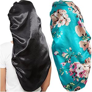 Wbfwbb Women's Flower Bonnet, Black and Light Blue, One Size, Cap, Beanie, Satin, Lightweight Wbfwbb Women's Flower Bonnet, Black and Light Blue, One Size, Cap, Beanie, Satin, Lightweight