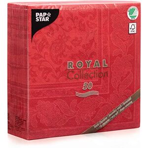Papstar Royal Collection Ornaments Napkins/Tissue Napkins Red 40 x 40 cm 1/4 Fold for Catering, Household or Celebrations, FSC Certified, Fabric Look, #11667 Papstar Royal Collection Ornaments Napkins/Tissue Napkins Red 40 x 40 cm 1/4 Fold for Catering, Household or Celebrations, FSC Certified, Fabric Look, #11667