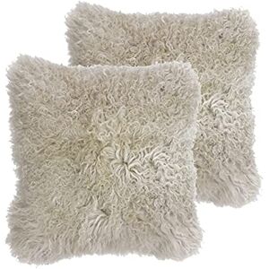 Paoletti Riva Mongolian Twin Pack Polyester Filled Cushions, Oatmeal, 40 x 40cm Paoletti Riva Mongolian Twin Pack Polyester Filled Cushions, Oatmeal, 40 x 40cm