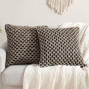 Boho Living Jada Decorative Throw, Premium Woven Design, Living Room Décor, (2) 20" x 20" Pillow Covers with Insert, Black 2 Count Boho Living Jada Decorative Throw, Premium Woven Design, Living Room Décor, (2) 20" x 20" Pillow Covers with Insert, Black 2 Count