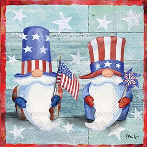 IHR Ideal Home Range Boston International IHR 3-Ply Paper Napkins, 20-Count Cocktail Size, Freedom Gnomes IHR Ideal Home Range Boston International IHR 3-Ply Paper Napkins, 20-Count Cocktail Size, Freedom Gnomes