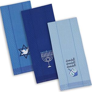DII Hanukkah Kitchen Collection Festival of Lights Celebration Decor, Dish Towel Set, 18x28, Embroidered Dreidel, 3 Piece DII Hanukkah Kitchen Collection Festival of Lights Celebration Decor, Dish Towel Set, 18x28, Embroidered Dreidel, 3 Piece
