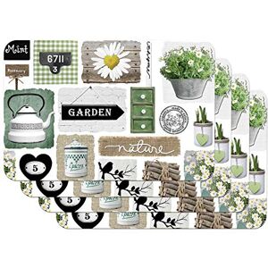 Venilia Tableware Placemats for Dining Room Garden Pattern, 4 pcs, 45x30cm - Table Set Venilia Tableware Placemats for Dining Room Garden Pattern, 4 pcs, 45x30cm - Table Set