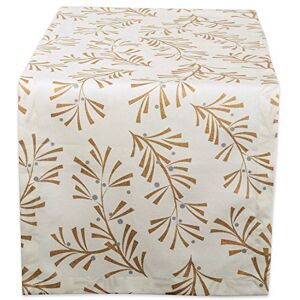 DII Metallic Fabric Kitchen Décor, Cotton, Gold Holly Leaves, 108" x 14" (Runner) DII Metallic Fabric Kitchen Décor, Cotton, Gold Holly Leaves, 108" x 14" (Runner)