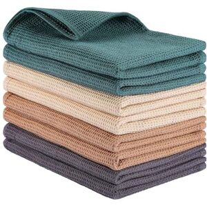 PY HOME & SPORTS 8 Pack Cotton Waffle Weave Kitchen Towels 17 x 25, Super Absorbent Kitchen Hand Dish Cloths for Drying and Cleaning (Beige, Khaki, Teal, Dark Grey) PY HOME & SPORTS 8 Pack Cotton Waffle Weave Kitchen Towels 17 x 25, Super Absorbent Kitchen Hand Dish Cloths for Drying and Cleaning (Beige, Khaki, Teal, Dark Grey)