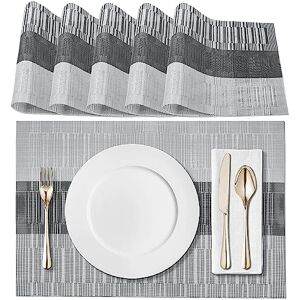 Airymium CD-G-002 Non-Slip Place Mats Set of 6 Washable PVC Tear-Resistant Heat-Resistant Place Mats for Kitchen Home Restaurant Dining Table CD-G-002 45 x 30 cm Grey Airymium CD-G-002 Non-Slip Place Mats Set of 6 Washable PVC Tear-Resistant Heat-Resistant Place Mats for Kitchen Home Restaurant Dining Table CD-G-002 45 x 30 cm Grey