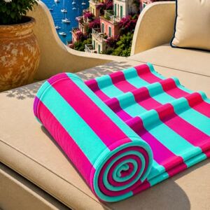 PETTI Artigiani Italiani Microfibre Beach Towel, Beach or Pool Towel, Beach Sunbed, Large 90 x 180 cm, Fuchsia Tiffany Stripes PETTI Artigiani Italiani Microfibre Beach Towel, Beach or Pool Towel, Beach Sunbed, Large 90 x 180 cm, Fuchsia Tiffany Stripes