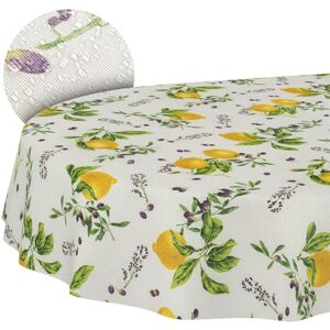 ANRO Fabric Tablecloth Washable Tablecloth Cotton Polyester Lemon Oval 240 x 140 cm Indoor/Outdoor Tablecloth ANRO Fabric Tablecloth Washable Tablecloth Cotton Polyester Lemon Oval 240 x 140 cm Indoor/Outdoor Tablecloth