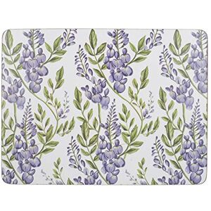 Creative Labs Cork-Backed Medium Placemats / Table Mats with Printed 'Wisteria' Design, Rectangular, White, 30 x 23 cm, Set of 6 Creative Labs Cork-Backed Medium Placemats / Table Mats with Printed 'Wisteria' Design, Rectangular, White, 30 x 23 cm, Set of 6