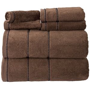 Lavish Home Luxury Cotton Towel Set- Quick Dry, Zero Twist and Soft 6 Piece Set With 2 Bath Towels, 2 Hand Towels and 2 Washcloths (Chocolate), 12" x 12 Lavish Home Luxury Cotton Towel Set- Quick Dry, Zero Twist and Soft 6 Piece Set With 2 Bath Towels, 2 Hand Towels and 2 Washcloths (Chocolate), 12" x 12