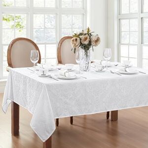 Elrene Home Fashions Caiden Elegance Damask Waterproof, Stain & Wrinkle Resistant Fabric Tablecloth, 52" x 52" Square, White Elrene Home Fashions Caiden Elegance Damask Waterproof, Stain & Wrinkle Resistant Fabric Tablecloth, 52" x 52" Square, White
