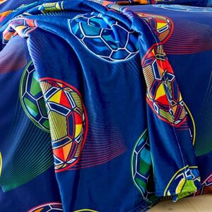 Catherine Lansfield Bright Football Cosy Fleece 130x170 cm Blanket Throw Navy Blue Catherine Lansfield Bright Football Cosy Fleece 130x170 cm Blanket Throw Navy Blue