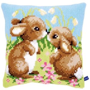 Vervaco Cross Stitch Cushion: Little Rabbits, Multi-Colour Vervaco Cross Stitch Cushion: Little Rabbits, Multi-Colour
