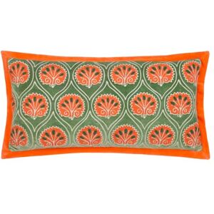 Paoletti Casa Embroidered Cushion Cover, Peridot/Orange Paoletti Casa Embroidered Cushion Cover, Peridot/Orange