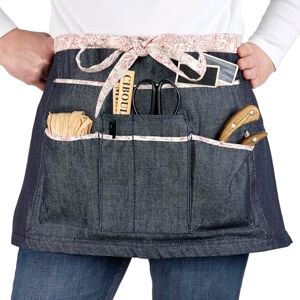 La cordeline Work Apron, 7 Pockets, Denim Blue with Liberty Trim, 35 x 64 cm, 100% Cotton La cordeline Work Apron, 7 Pockets, Denim Blue with Liberty Trim, 35 x 64 cm, 100% Cotton