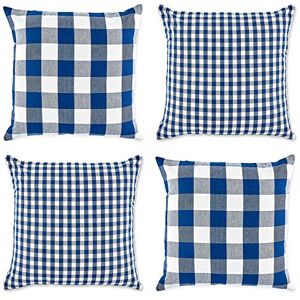 DII Pillow Cover, Cotton, Navy/Off-White, Square_18_inches DII Pillow Cover, Cotton, Navy/Off-White, Square_18_inches