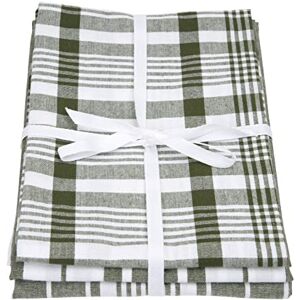 Dexam Love Colour Set Of 3 Extra Large Tea Towels, Olive Green Dexam Love Colour Set Of 3 Extra Large Tea Towels, Olive Green