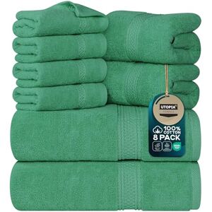 Utopia Towels 8 Piece Towel Set 2 Bath Towels, 2 Hand Towels and 4 Washcloths Cotton Hotel Quality Super Soft and Highly Absorbent (Hunter Green) Utopia Towels 8 Piece Towel Set 2 Bath Towels, 2 Hand Towels and 4 Washcloths Cotton Hotel Quality Super Soft and Highly Absorbent (Hunter Green)