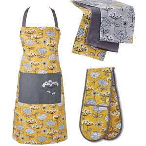 Cooksmart 5 Piece Apron, Double Oven Gloves & Tea Towels Set Set of Aprons, Tea Towel & Oven Gloves Double Perfect For Any Kitchen Oven Glove, Kitchen Apron & Tea Towels For Kitchen Retro Meadow Cooksmart 5 Piece Apron, Double Oven Gloves & Tea Towels Set Set of Aprons, Tea Towel & Oven Gloves Double Perfect For Any Kitchen Oven Glove, Kitchen Apron & Tea Towels For Kitchen Retro Meadow