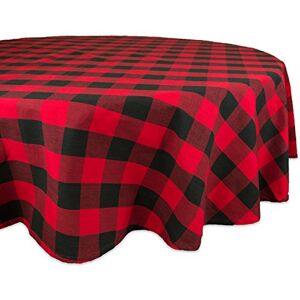 DII Buffalo Check Collection Classic Farmhouse Tablecloth Cotton Red/Black Tablecloth, 70" Round DII Buffalo Check Collection Classic Farmhouse Tablecloth Cotton Red/Black Tablecloth, 70" Round