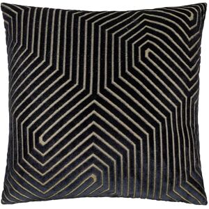 Paoletti Evoke Velvet Polyester Filled Cushion – Luxurious Chevron Pattern Decorative Square Pillow With Filling (Black 55x55cm) Paoletti Evoke Velvet Polyester Filled Cushion – Luxurious Chevron Pattern Decorative Square Pillow With Filling (Black 55x55cm)