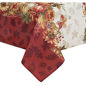 Elrene Home Fashions Swaying Leaves Bordered Fall Tablecloth, Seasonal and Holiday Tablecloth, 60" x 144" Oblong/Rectangle Elrene Home Fashions Swaying Leaves Bordered Fall Tablecloth, Seasonal and Holiday Tablecloth, 60" x 144" Oblong/Rectangle