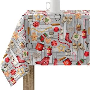 BL BELUM Belum 0317-68 Christmas Tablecloth, 100 x 140 cm, 100% Cotton, Resin-Coated, Stain Resistant, Model BL BELUM Belum 0317-68 Christmas Tablecloth, 100 x 140 cm, 100% Cotton, Resin-Coated, Stain Resistant, Model