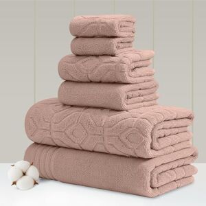 Modern Threads 6 Piece Set, 2 Bath Towels, 2 Hand Towels, 2 Washcloths Yarn Dyed Diamond Gate Jacquard Towel Set Dusty Rose Modern Threads 6 Piece Set, 2 Bath Towels, 2 Hand Towels, 2 Washcloths Yarn Dyed Diamond Gate Jacquard Towel Set Dusty Rose