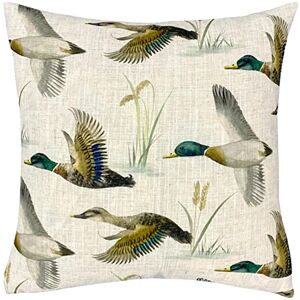 furn. Evans Lichfield Country Duck Pond Feather Filled Cushion, Polyester, Linen, Multi furn. Evans Lichfield Country Duck Pond Feather Filled Cushion, Polyester, Linen, Multi
