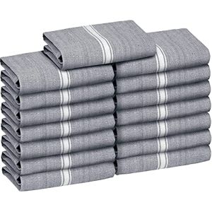 Zeppoli Tea Towel Set Kitchen Towels –100% Natural Cotton Dish Catering Towels Soft and Absorbent Reusable Cleaning Cloths (Grey White Striped, 15 Pack) Zeppoli Tea Towel Set Kitchen Towels –100% Natural Cotton Dish Catering Towels Soft and Absorbent Reusable Cleaning Cloths (Grey White Striped, 15 Pack)