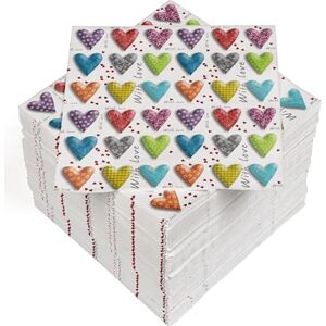 Heku 100 Napkins, 3-ply, 33 x 33 cm, Absorbent and Practical Packaging, Made in Europe, Ideal for Weddings, Anniversaries and Special Occasions, Hearts Heku 100 Napkins, 3-ply, 33 x 33 cm, Absorbent and Practical Packaging, Made in Europe, Ideal for Weddings, Anniversaries and Special Occasions, Hearts
