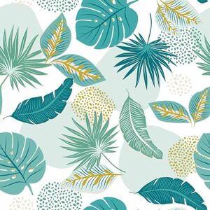 Douceur d'Intérieur , Tablecloth Round (Diameter 160 cm) Plantania Blue PVC Textilia Douceur d'Intérieur , Tablecloth Round (Diameter 160 cm) Plantania Blue PVC Textilia