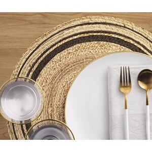 Carthago Set of 4 Carthago Black Round Placemats - Placemat Carthago Set of 4 Carthago Black Round Placemats - Placemat