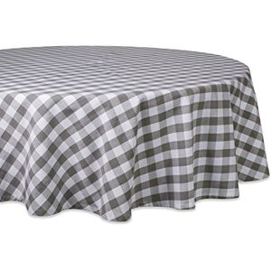 DII Checkered Tabletop Collection 100% Cotton, Machine Washable, Tablecloth, 70" Round, Gray DII Checkered Tabletop Collection 100% Cotton, Machine Washable, Tablecloth, 70" Round, Gray